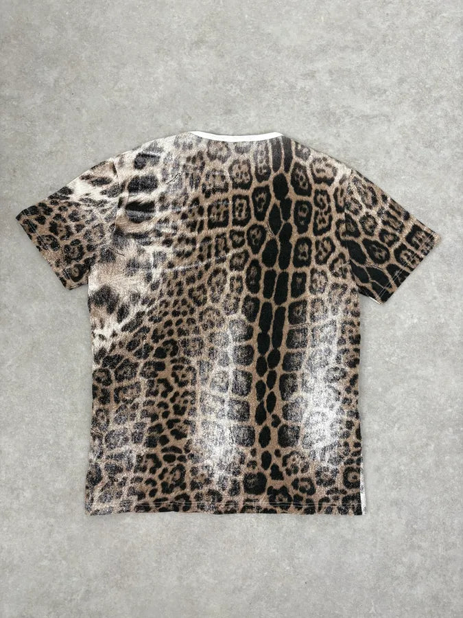 2000s Roberto Cavalli White Leopard Print T-Shirt xcciEzV 5