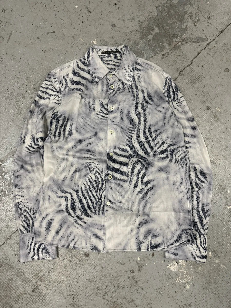 2000s Roberto Cavalli White Safari Savage Shirt ZJbKLcn 0