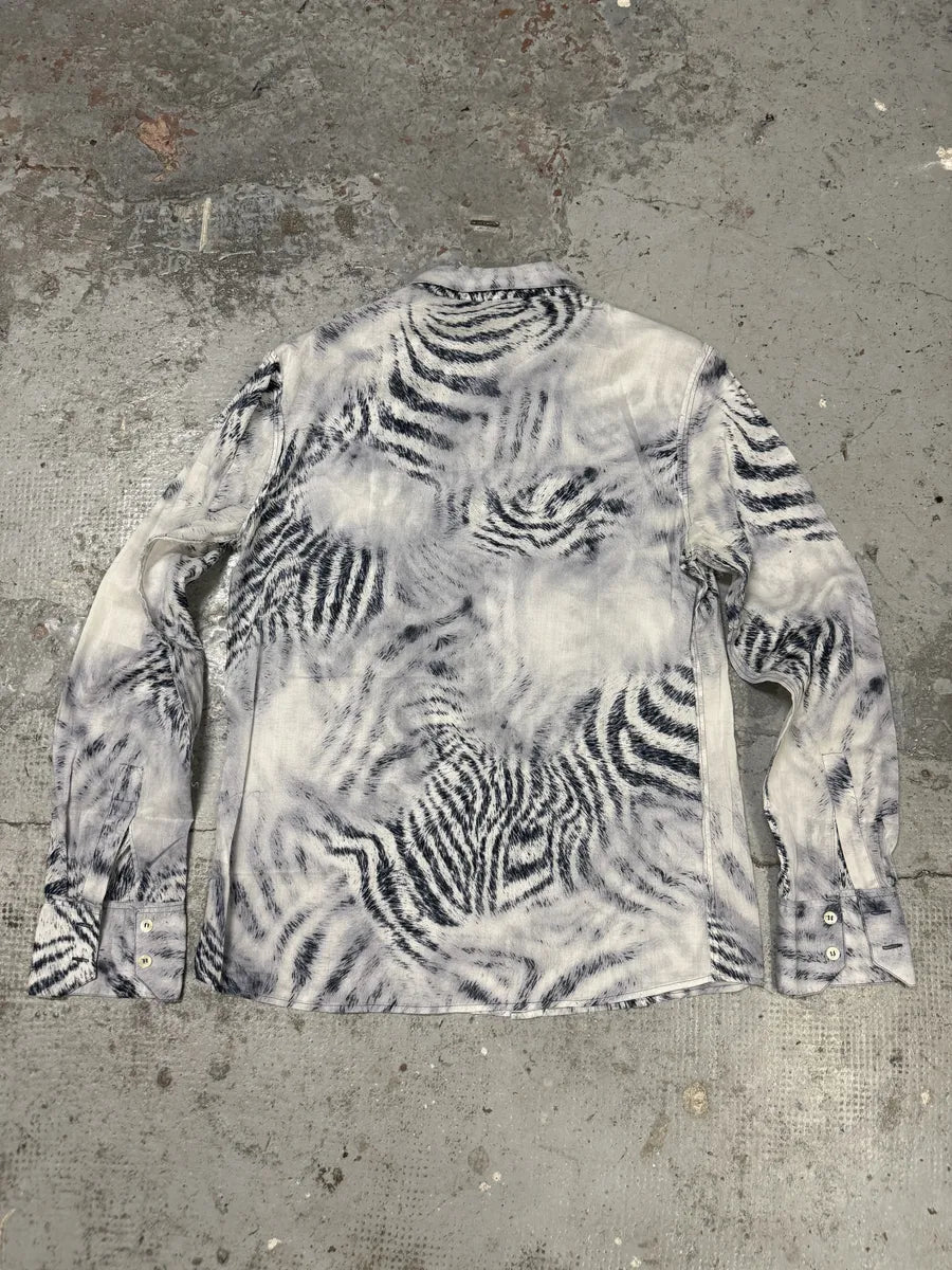 2000s Roberto Cavalli White Safari Savage Shirt ZJbKLcn 1