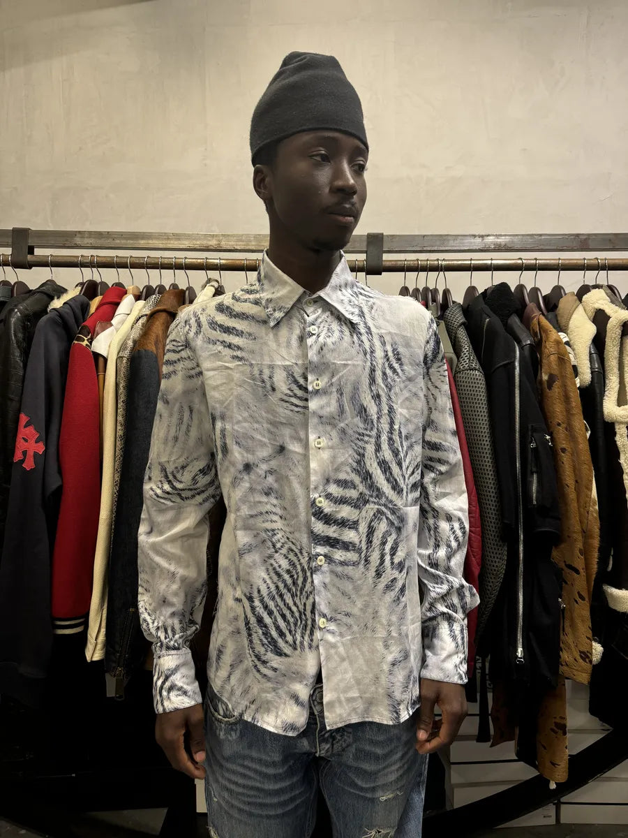 2000s Roberto Cavalli White Safari Savage Shirt ZJbKLcn 2