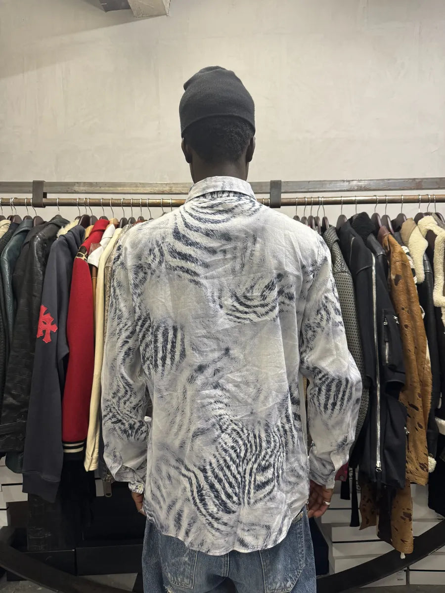2000s Roberto Cavalli White Safari Savage Shirt ZJbKLcn 3
