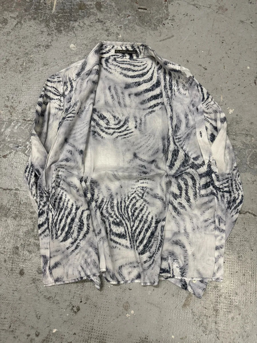 2000s Roberto Cavalli White Safari Savage Shirt ZJbKLcn 6