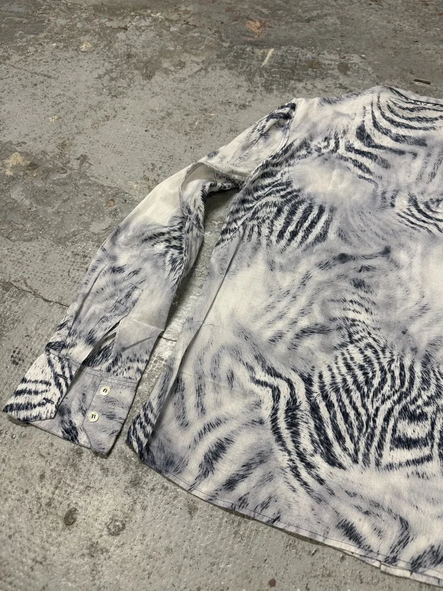 2000s Roberto Cavalli White Safari Savage Shirt ZJbKLcn 7