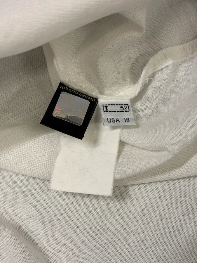 2000s Roberto Cavalli White Signature Laced Shirt ZYbLYTD 9