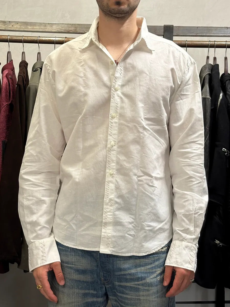 2000s Roberto Cavalli White Signature Laced Shirt ZYbLYTD 1