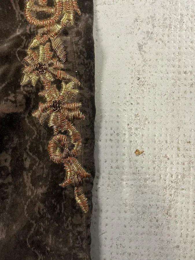 2000s Roberto Cavalli Wings Brown Velvet Pants kuxalNS 4