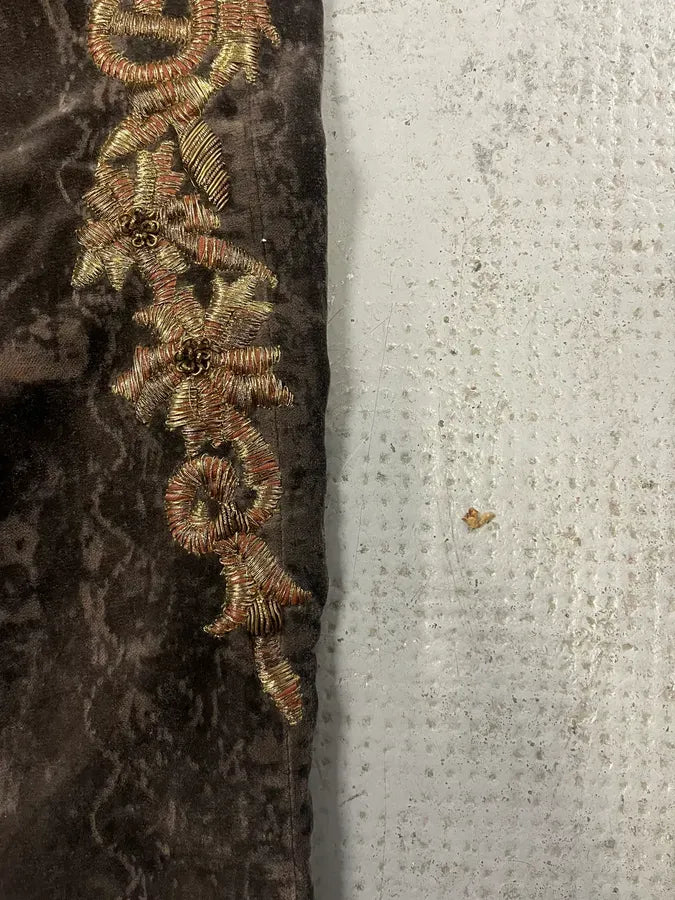 2000s Roberto Cavalli Wings Brown Velvet Pants kuxalNS 7