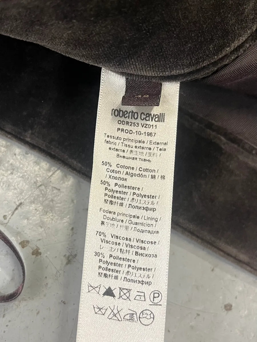 2000s Roberto Cavalli Wings Brown Velvet Pants kuxalNS 10