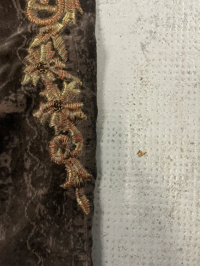 2000s Roberto Cavalli Wings Brown Velvet Pants kuxalNS 7