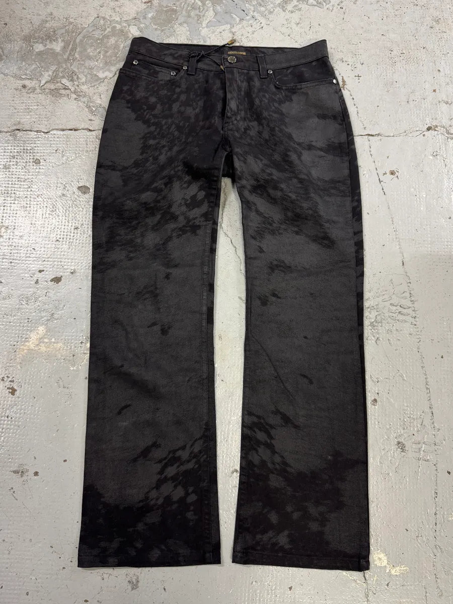 2000s Roberto Cavalli Wolf Black Fur Effect Pants cDjKicT 0