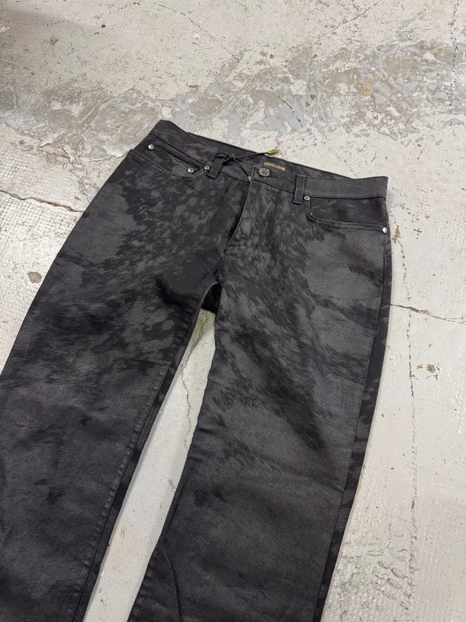 2000s Roberto Cavalli Wolf Black Fur Effect Pants cDjKicT 1