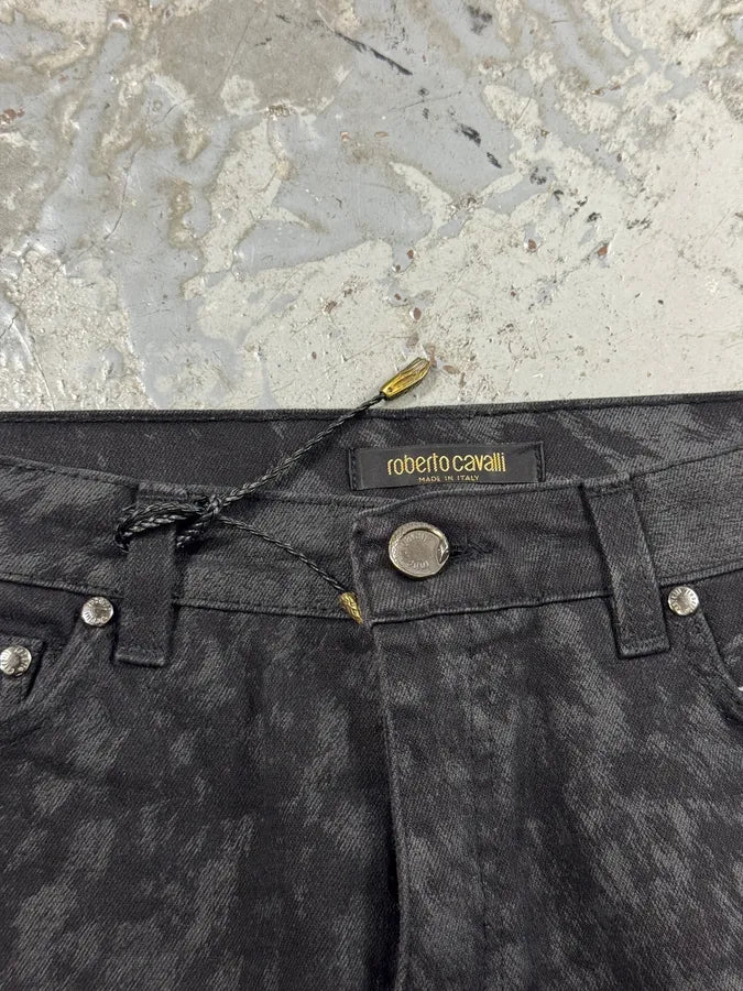 2000s Roberto Cavalli Wolf Black Fur Effect Pants cDjKicT 5