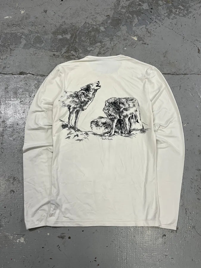 2000s Roberto Cavalli Wolves White Longsleeves uLzgLwJ 0