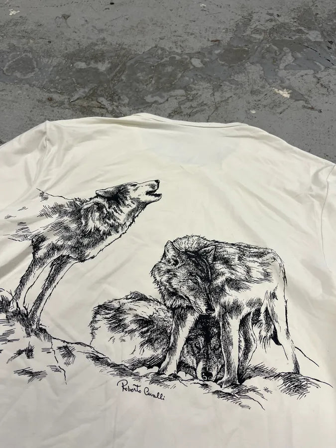 2000s Roberto Cavalli Wolves White Longsleeves uLzgLwJ 6