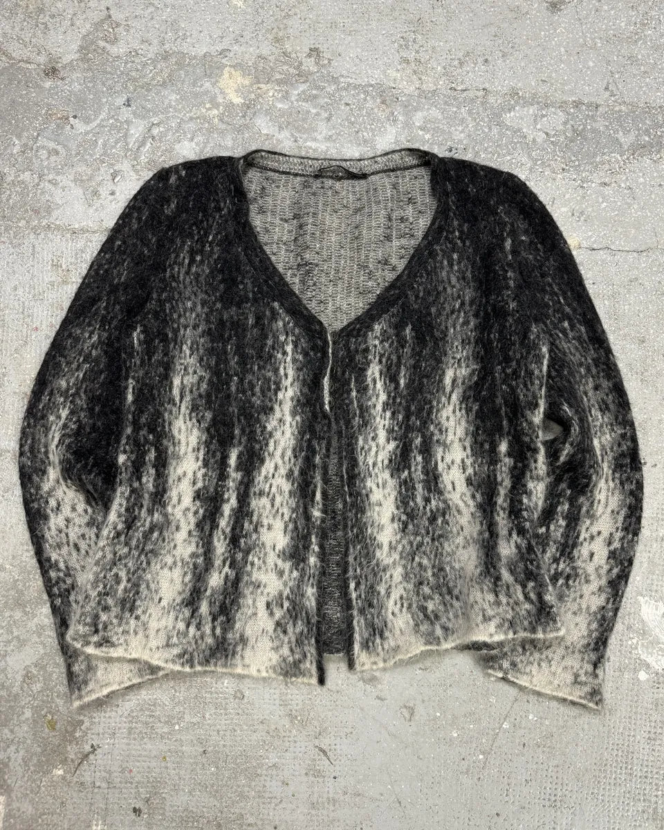 2000s Roberto Cavalli Wool & Mohair Grey Gradient Cardigan (XS) 0
