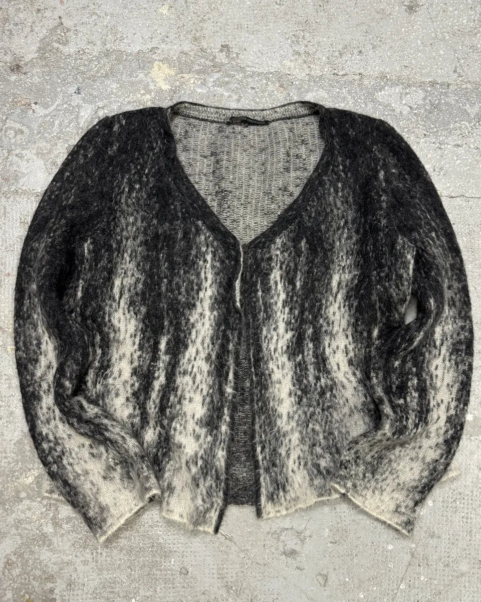 2000s Roberto Cavalli Wool & Mohair Grey Gradient Cardigan (XS) 9