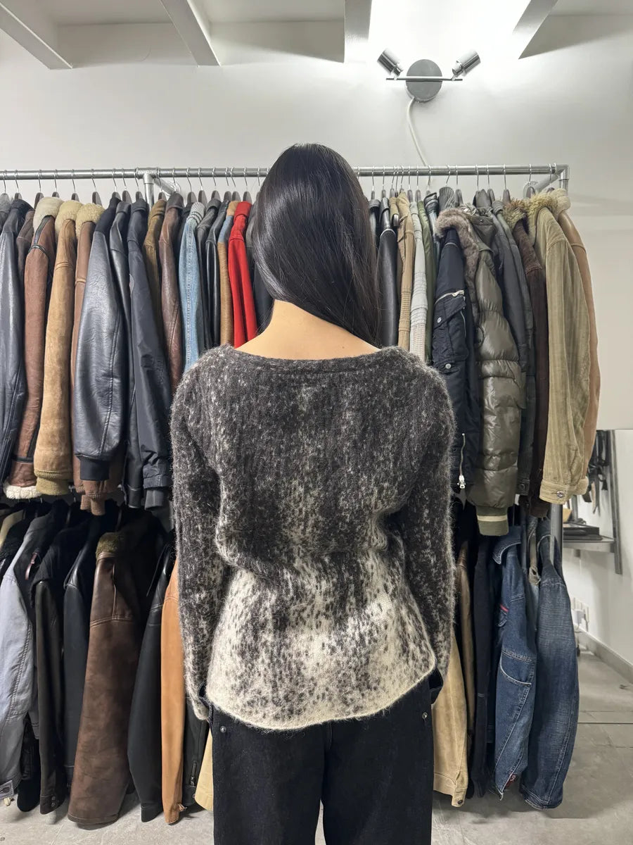 2000s Roberto Cavalli Wool & Mohair Grey Gradient Cardigan (XS) 2