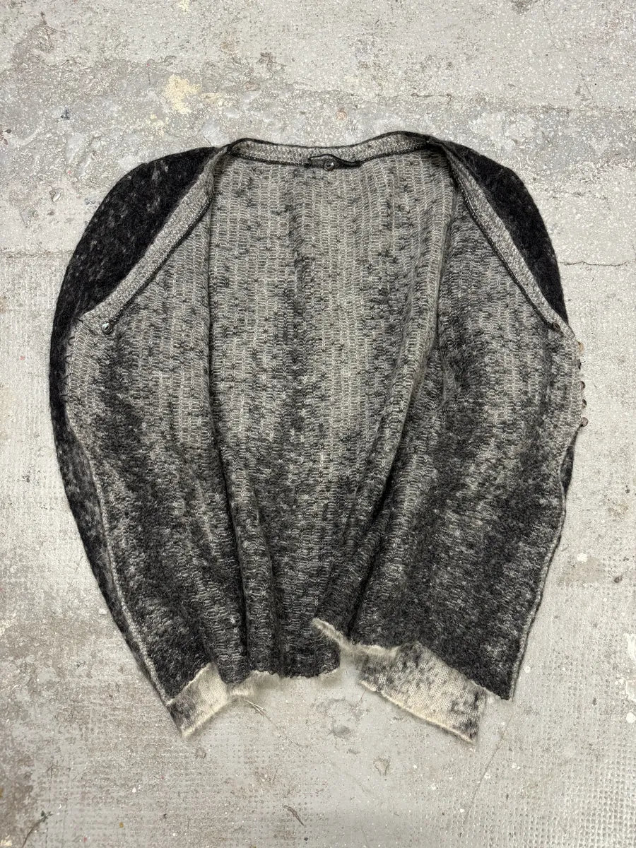 2000s Roberto Cavalli Wool & Mohair Grey Gradient Cardigan (XS) 4