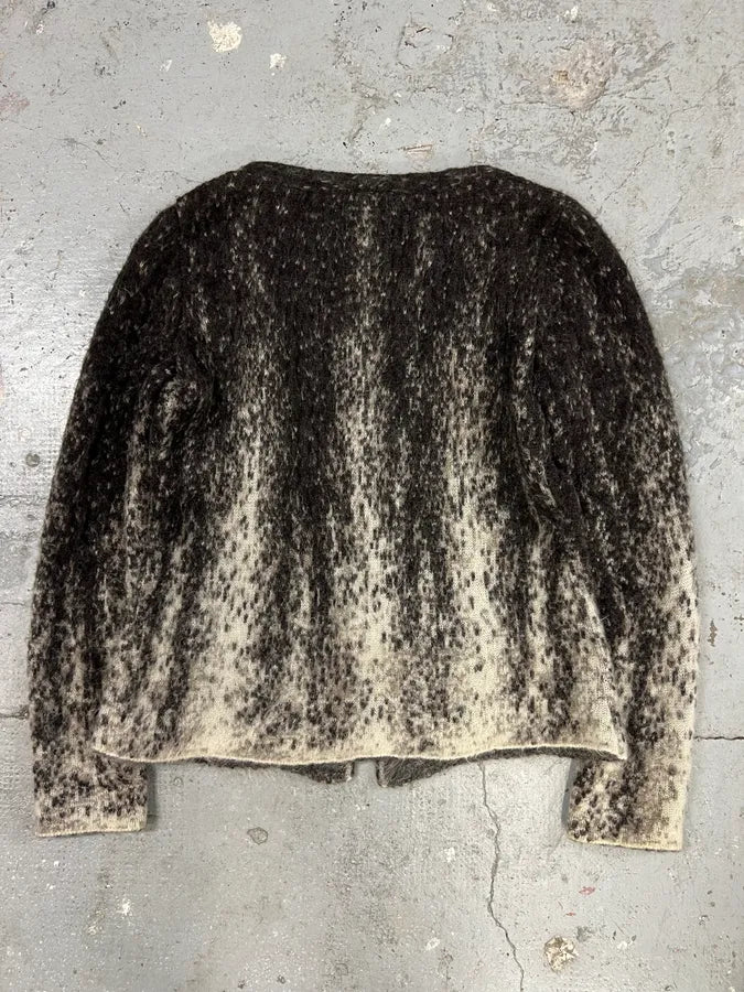 2000s Roberto Cavalli Wool & Mohair Grey Gradient Cardigan (XXS) 4