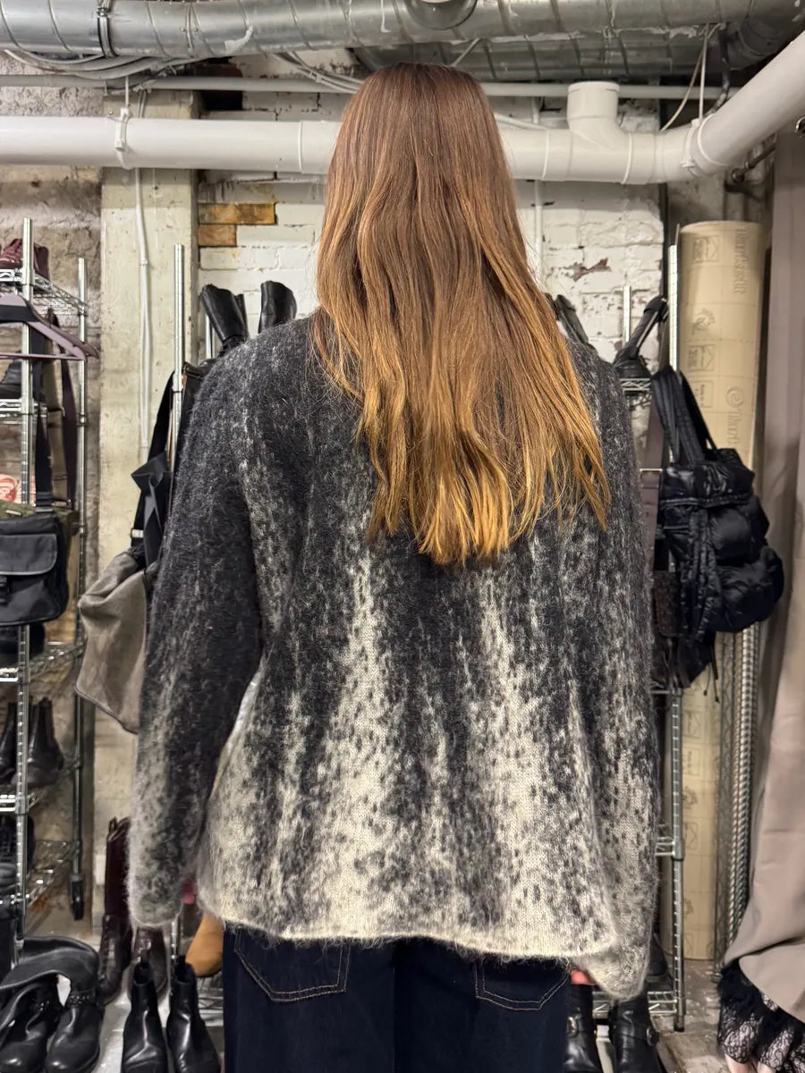 2000s Roberto Cavalli Wool & Mohair Grey Gradient Cardigan (XXS) 2