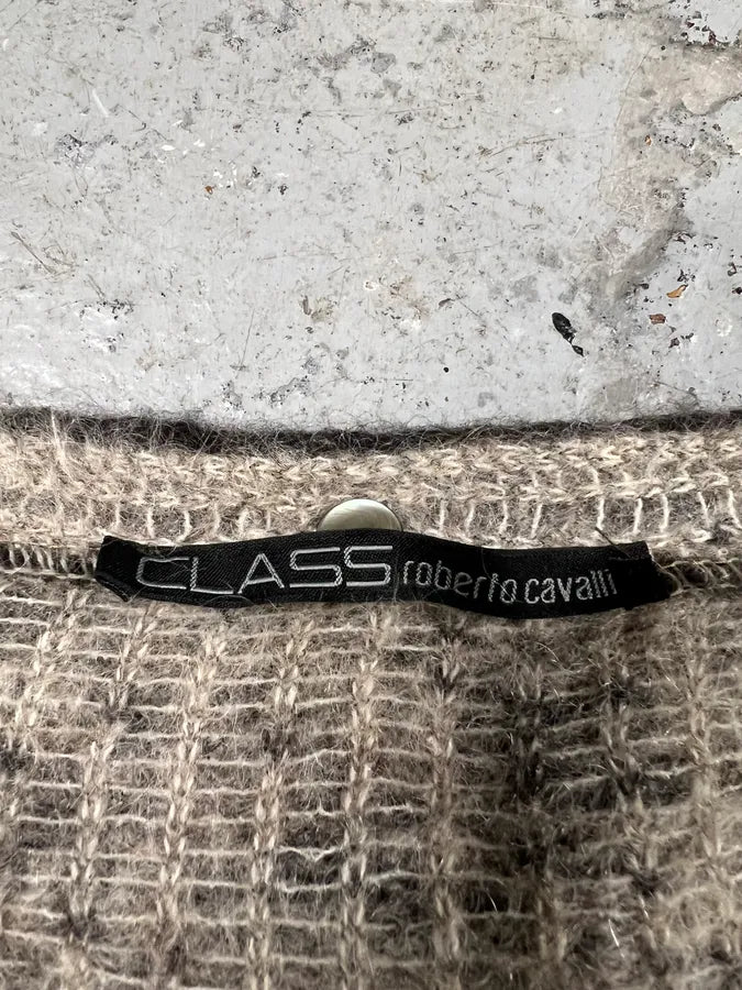 2000s Roberto Cavalli Wool & Mohair Grey Gradient Cardigan (XXS) 9