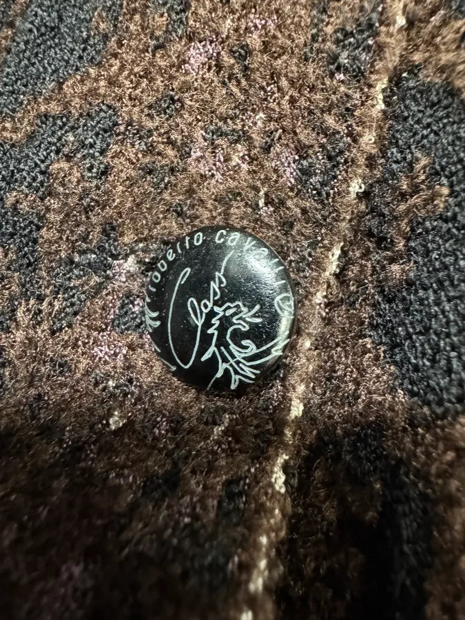 2000s Roberto Cavalli Wool Abstract Leopard Pattern Skirt & Jacket Set (S) YxdvFpd 12