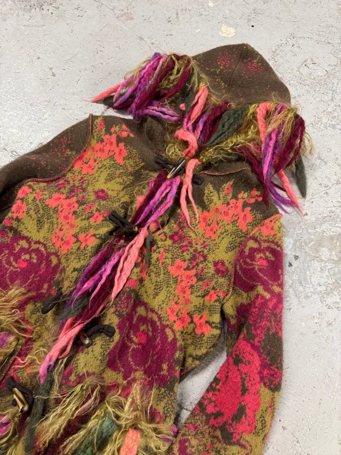 2000s Roberto Cavalli Wool Flower Multicolor Jacket (XS) 1