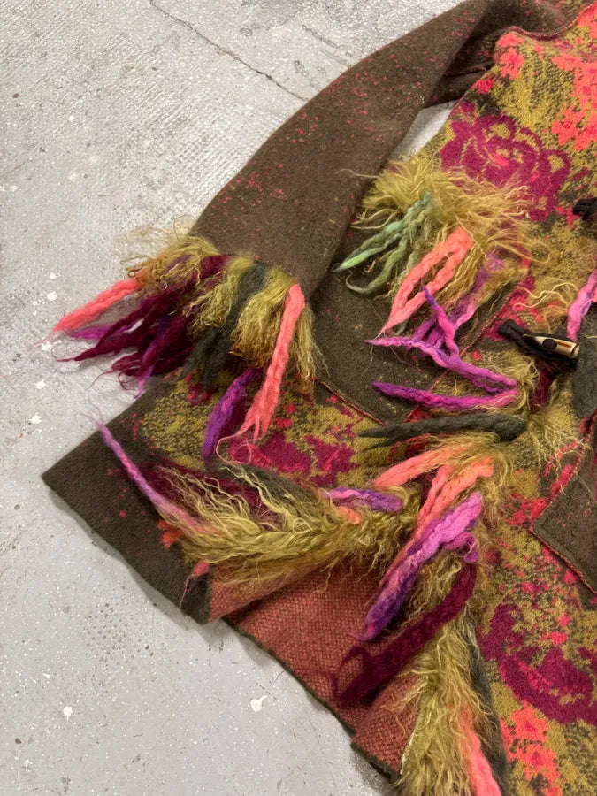 2000s Roberto Cavalli Wool Flower Multicolor Jacket (XS) 2