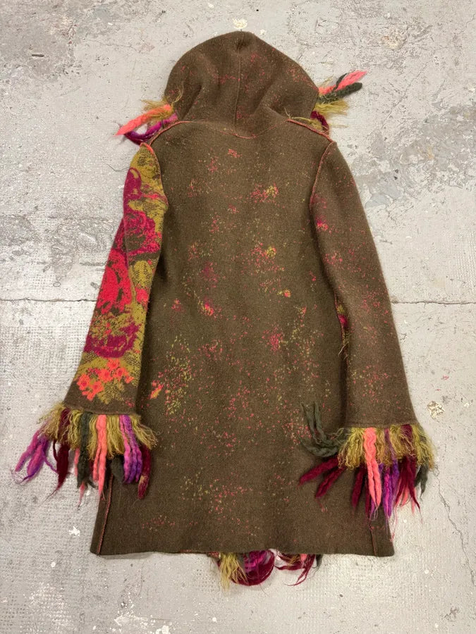 2000s Roberto Cavalli Wool Flower Multicolor Jacket (XS) 5