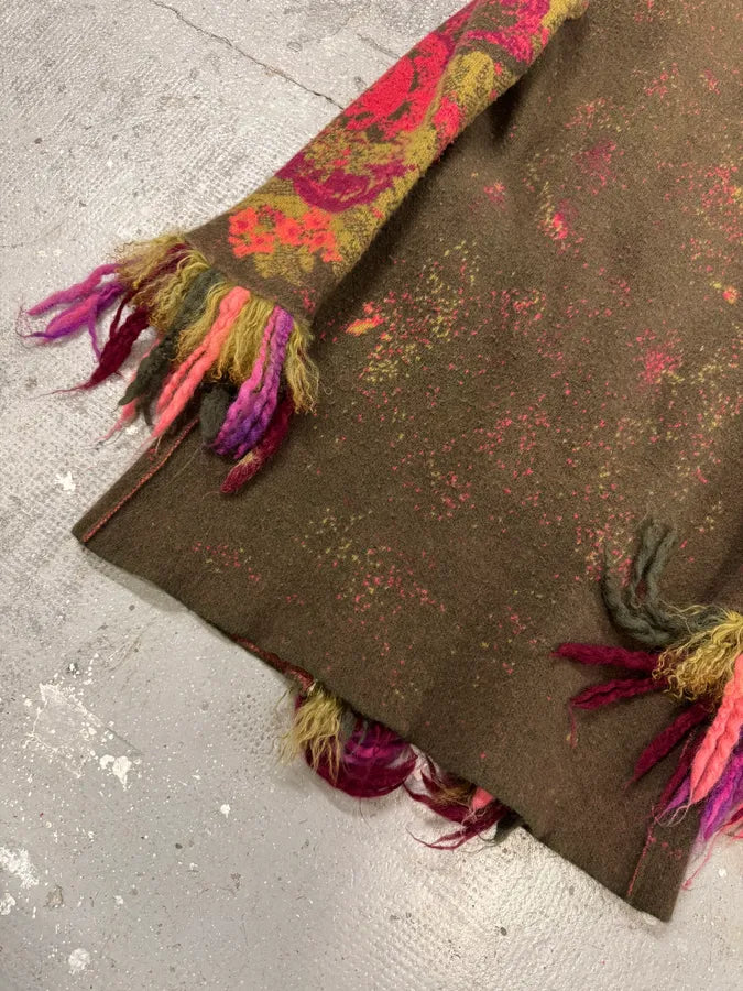 2000s Roberto Cavalli Wool Flower Multicolor Jacket (XS) 6