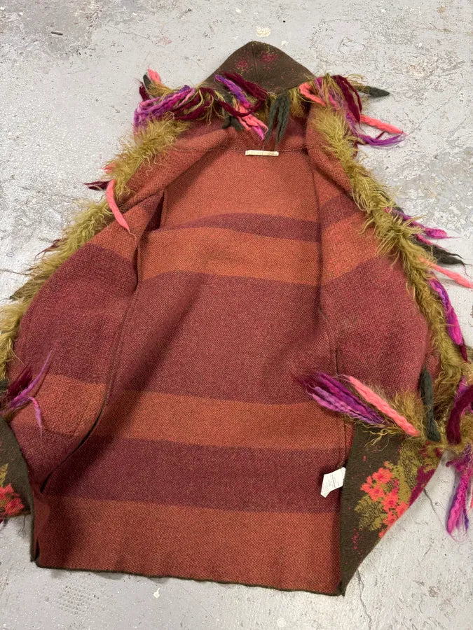 2000s Roberto Cavalli Wool Flower Multicolor Jacket (XS) 9