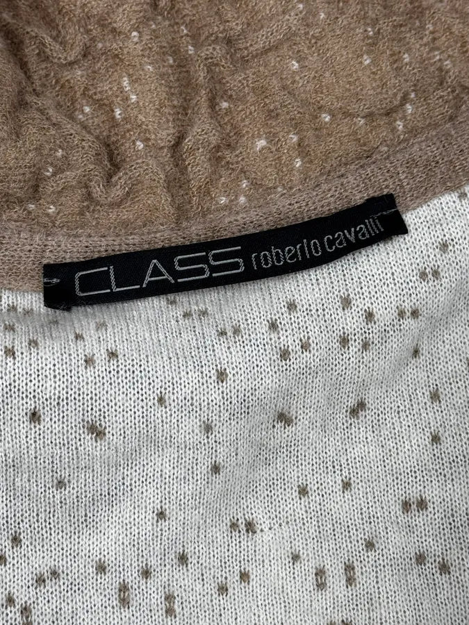 2000s Roberto Cavalli Wrinkled Texture Beige Wrist Fur Long Jacket KjFhyyk 13