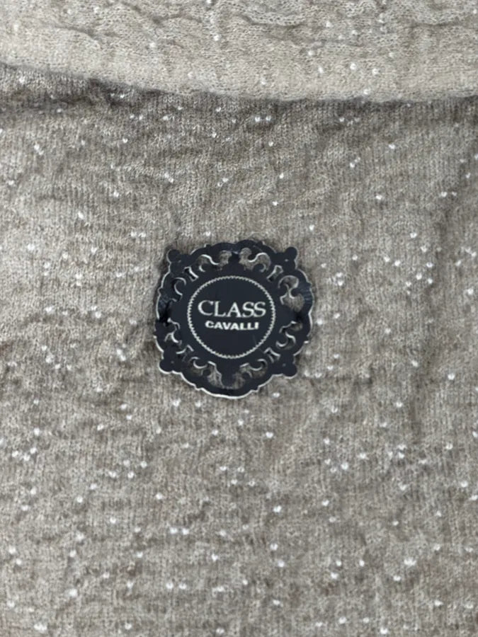 2000s Roberto Cavalli Wrinkled Texture Beige Wrist Fur Long Jacket KjFhyyk 12