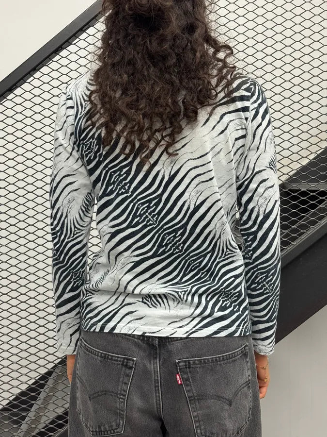 2000s Roberto Cavalli Zebra Black & White Longsleeve EKcEUMv 2
