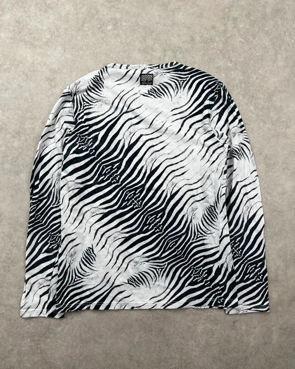 2000s Roberto Cavalli Zebra Black & White Longsleeve EKcEUMv 3