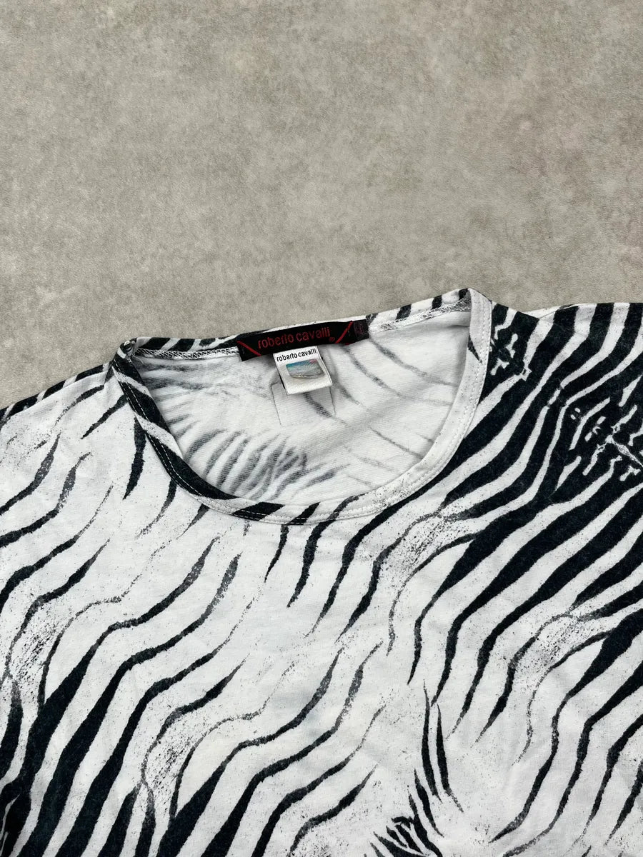 2000s Roberto Cavalli Zebra Black & White Longsleeve EKcEUMv 4