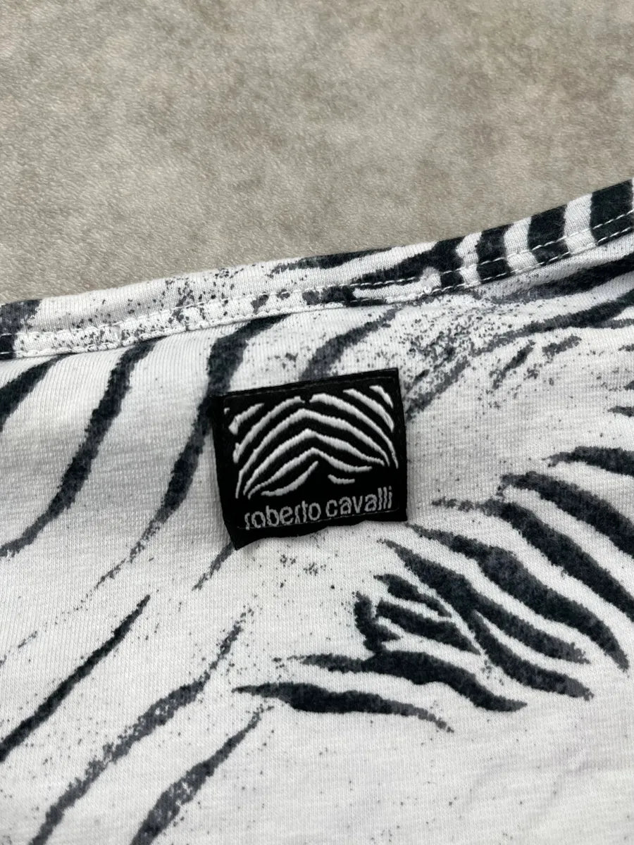 2000s Roberto Cavalli Zebra Black & White Longsleeve EKcEUMv 8