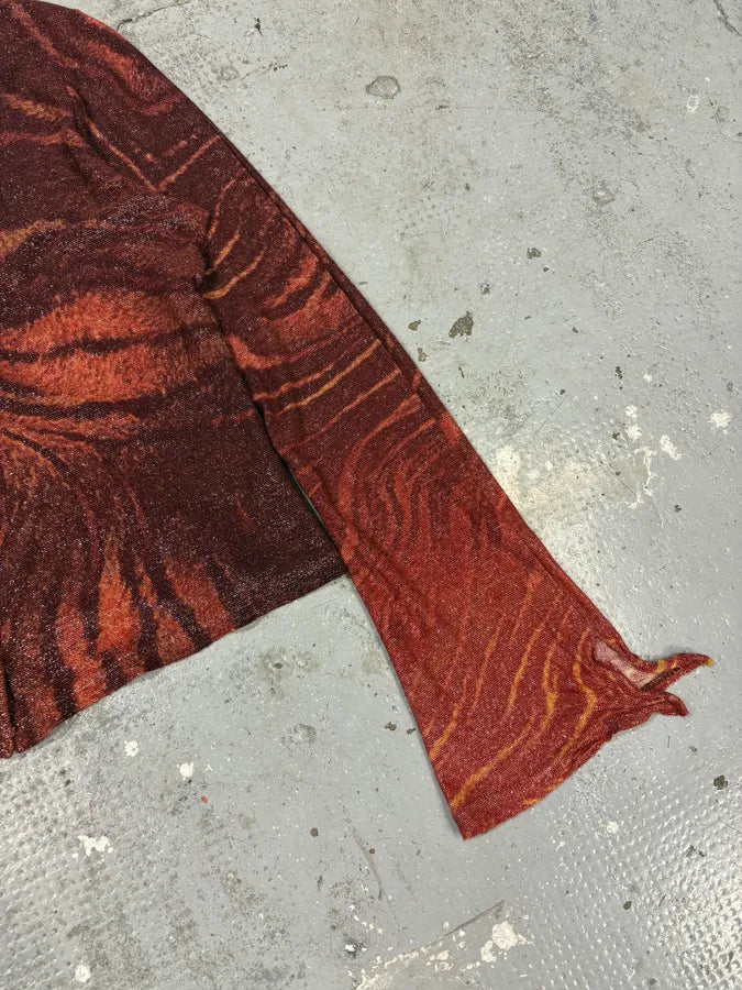 2000s Roberto Cavalli Zebra Dark Obscure Red Cardigan mpDqwYB 4