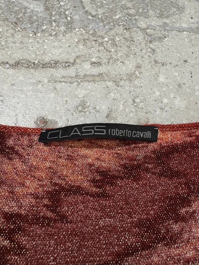 2000s Roberto Cavalli Zebra Dark Obscure Red Cardigan mpDqwYB 5