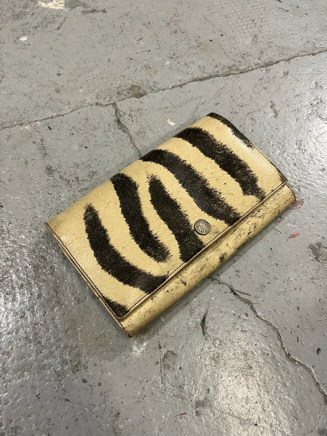 2000s Roberto Cavalli Zebra Leather Wallet (OS) ErLIGiU 1