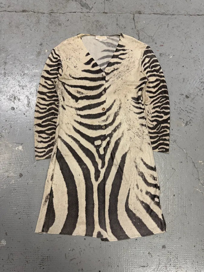 2000s Roberto Cavalli Zebra Marble Cardigan uRypUEW 0