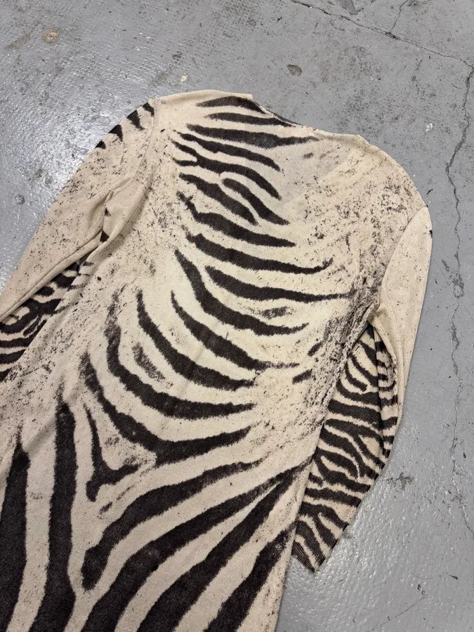 2000s Roberto Cavalli Zebra Marble Cardigan uRypUEW 3