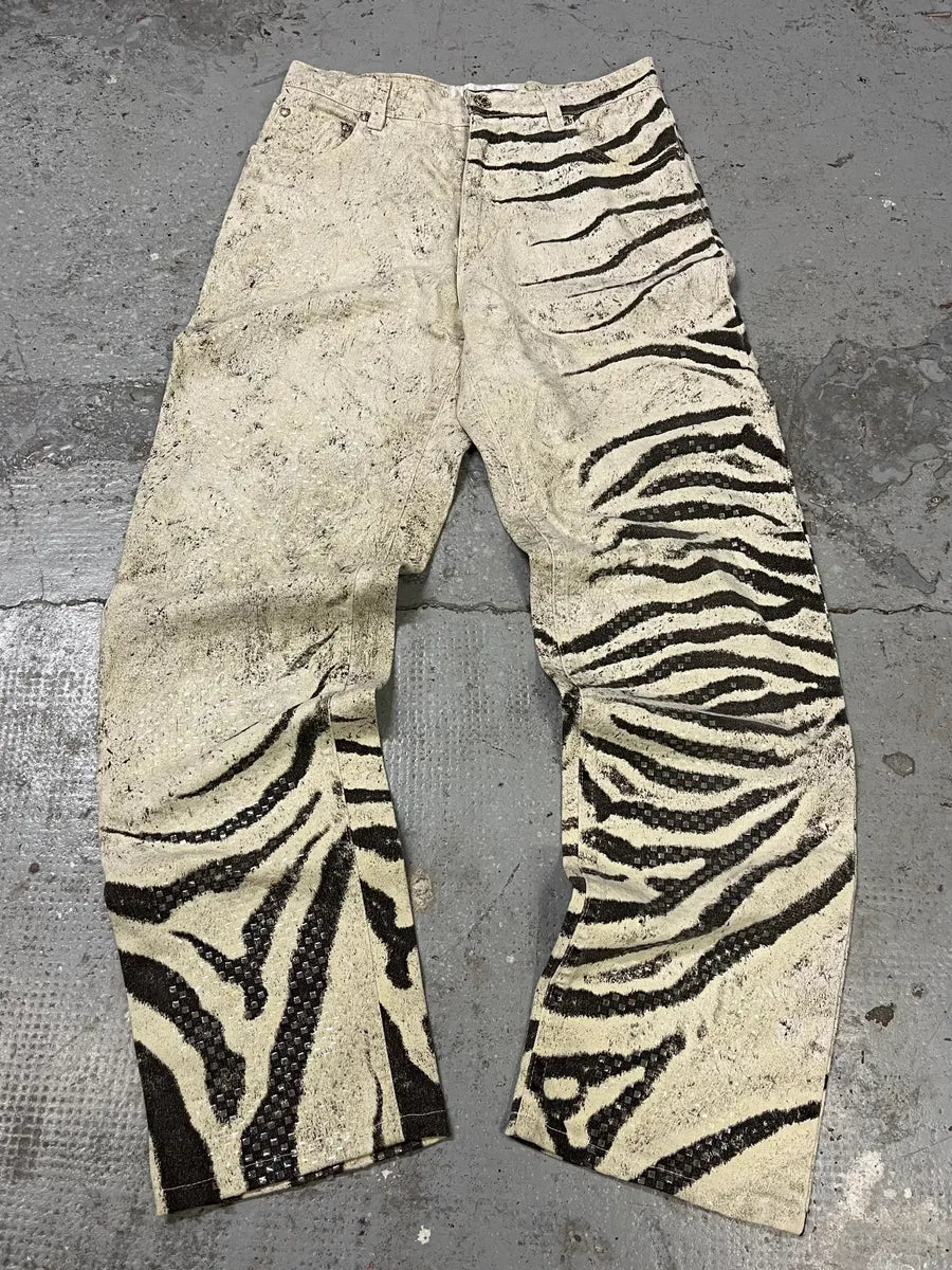 2000s Roberto Cavalli Zebra Marble Pants (S) QheGtpy 0