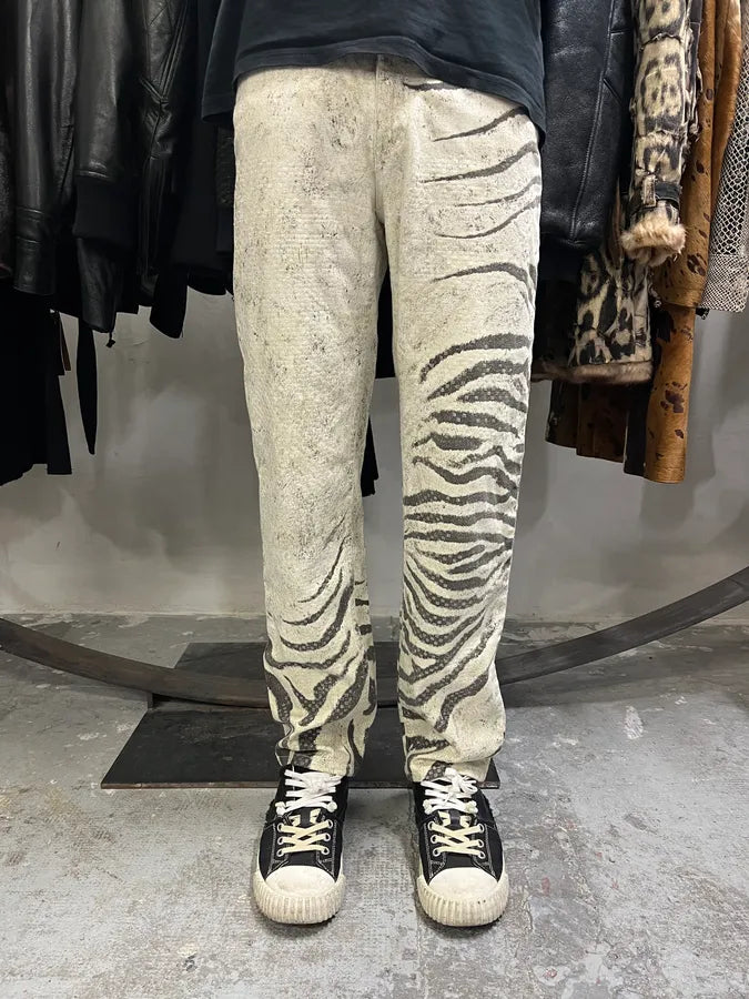 2000s Roberto Cavalli Zebra Marble Pants (S) QheGtpy 1