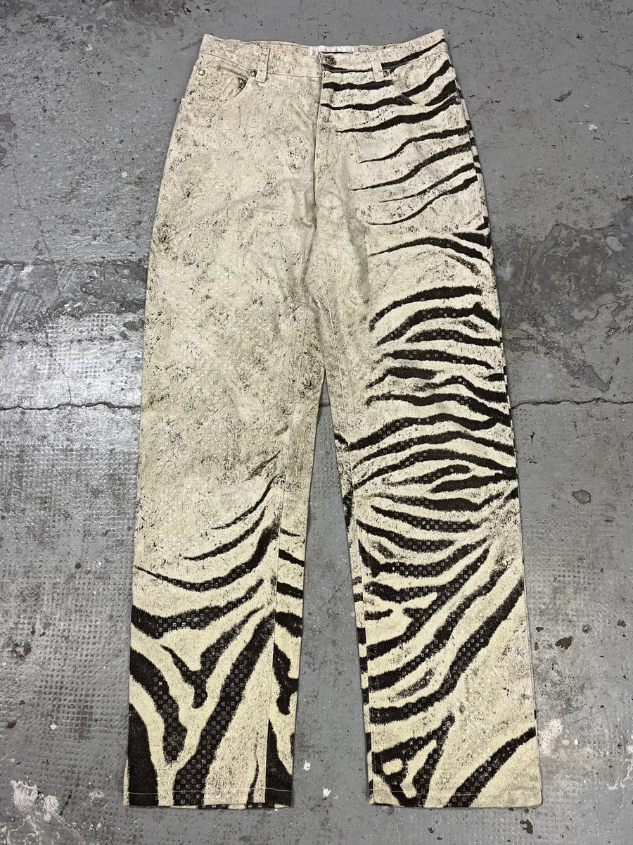 2000s Roberto Cavalli Zebra Marble Pants (S) QheGtpy 2