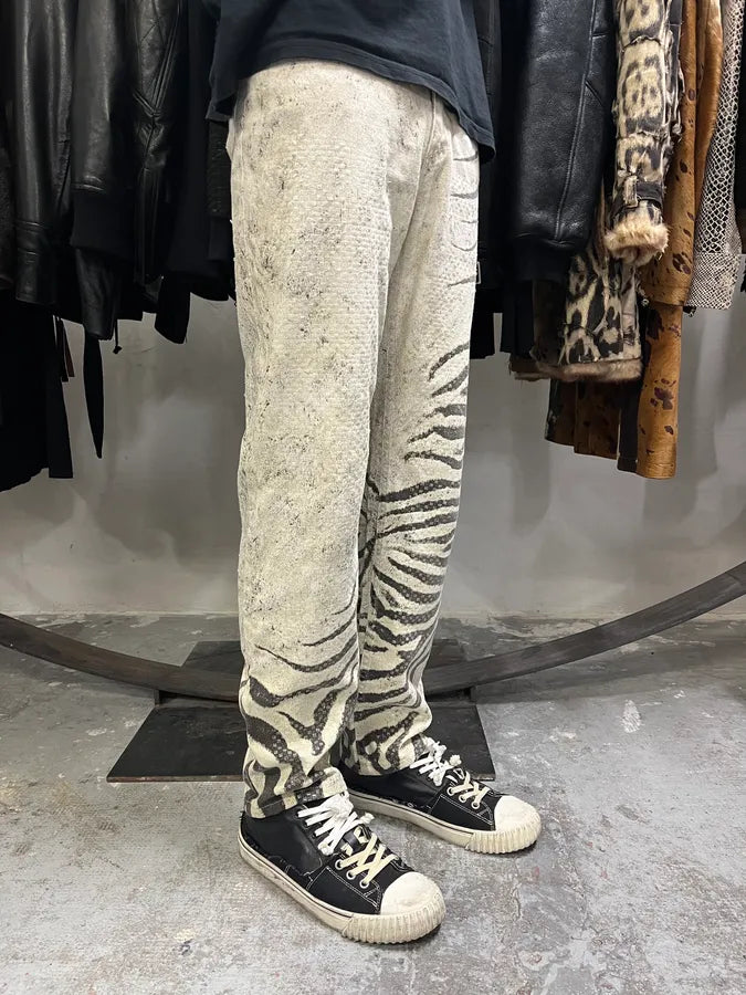 2000s Roberto Cavalli Zebra Marble Pants (S) QheGtpy 3