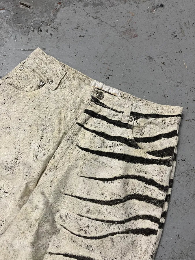 2000s Roberto Cavalli Zebra Marble Pants (S) QheGtpy 5
