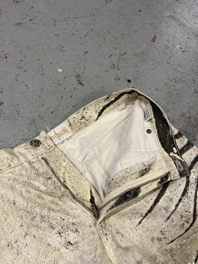 2000s Roberto Cavalli Zebra Marble Pants (S) QheGtpy 9