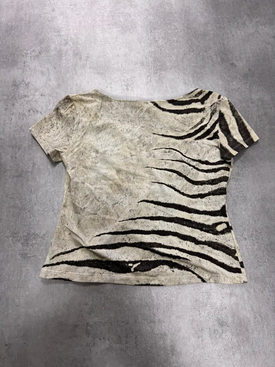 2000s Roberto Cavalli Zebra Marble Tee SvxnjLq 1