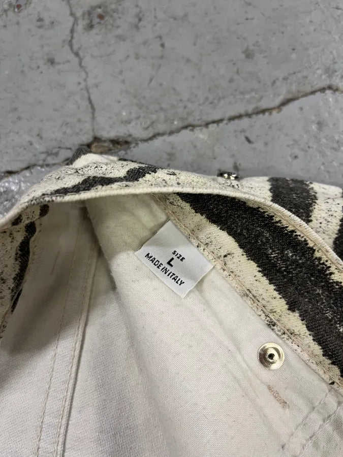 2000s Roberto Cavalli Zebra Marble White Pants wGAwLLk 10